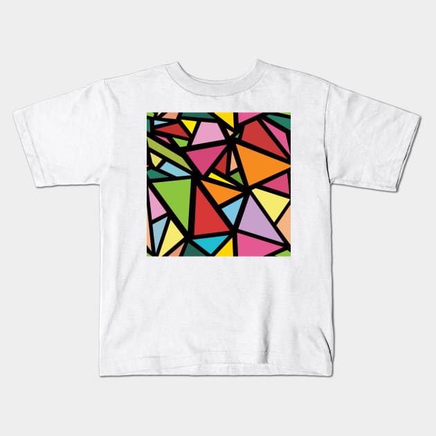 Colorful triangles pattern 7 Kids T-Shirt by B&K